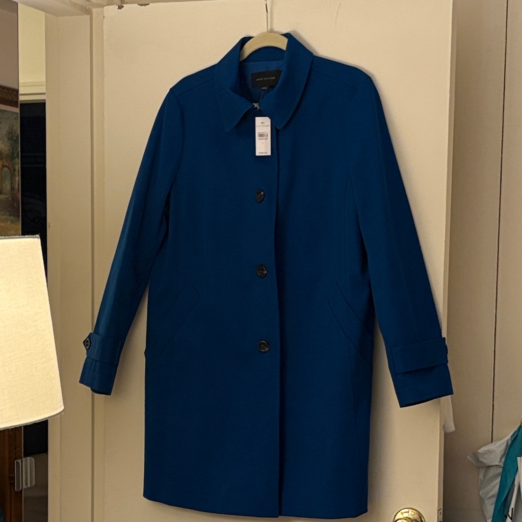 Ann Taylor Women's Deep Blue Trench Coat- Nwt